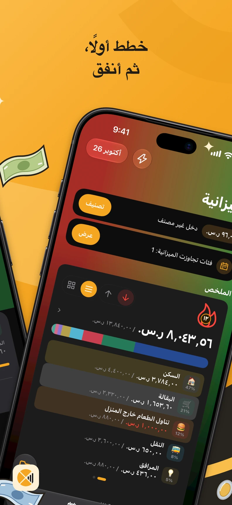 الميزانية حسب الفئة