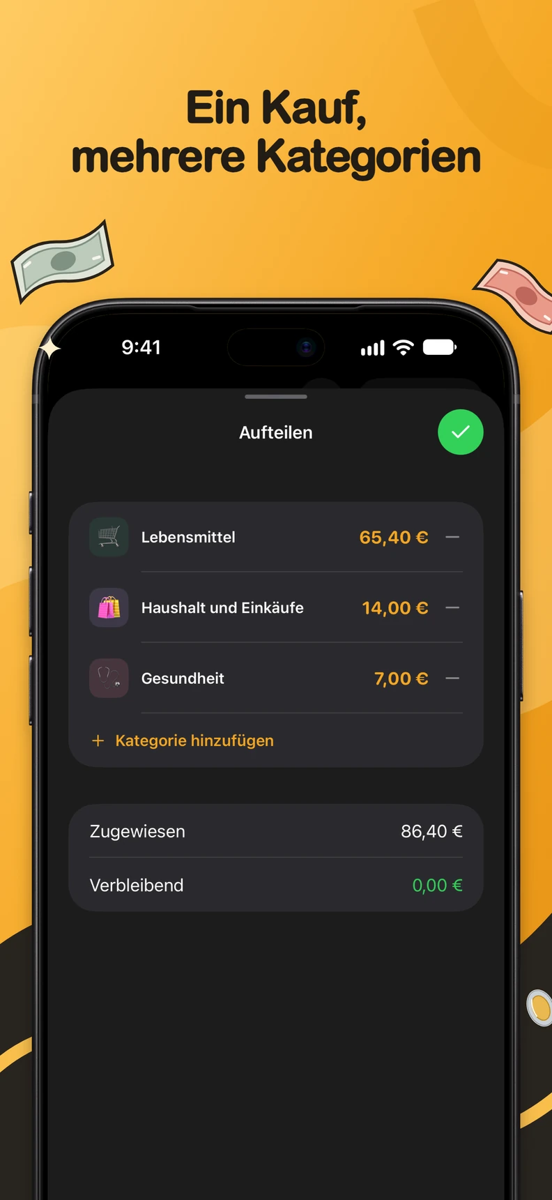 Ausgabe auf Kategorien aufteilen