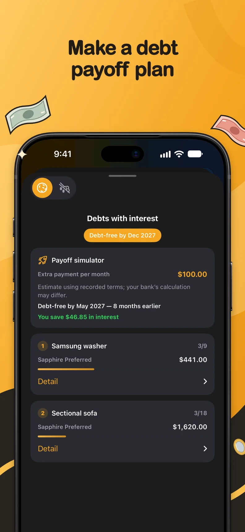 Debt payoff simulator