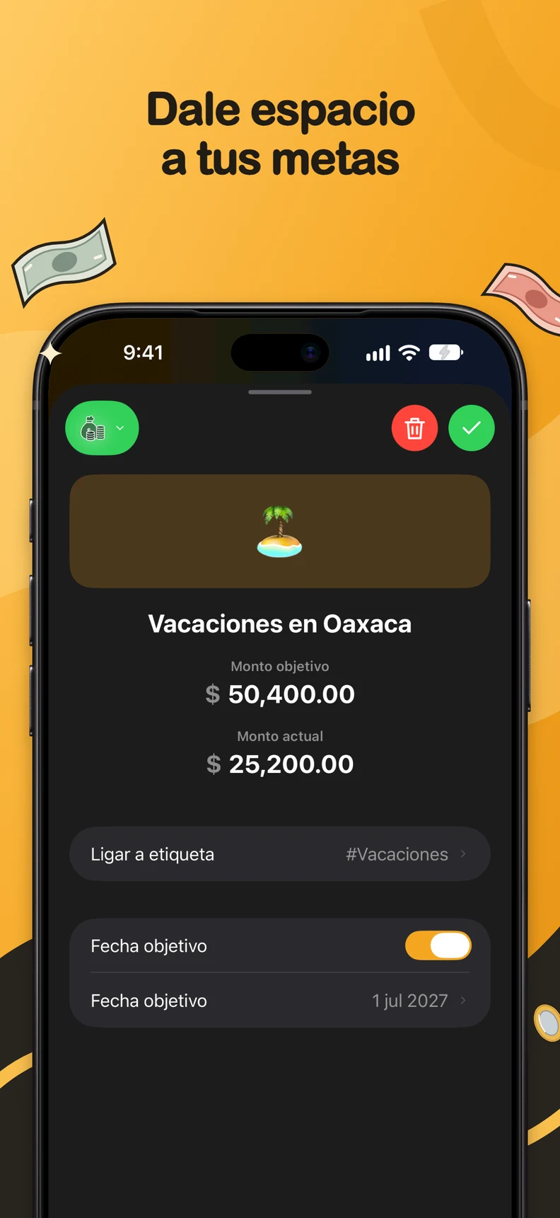 Metas de ahorro