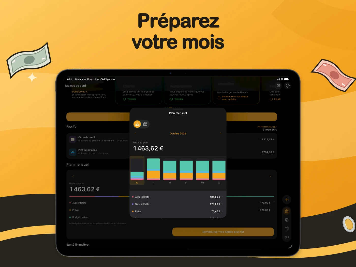 Plan mensuel sur iPad
